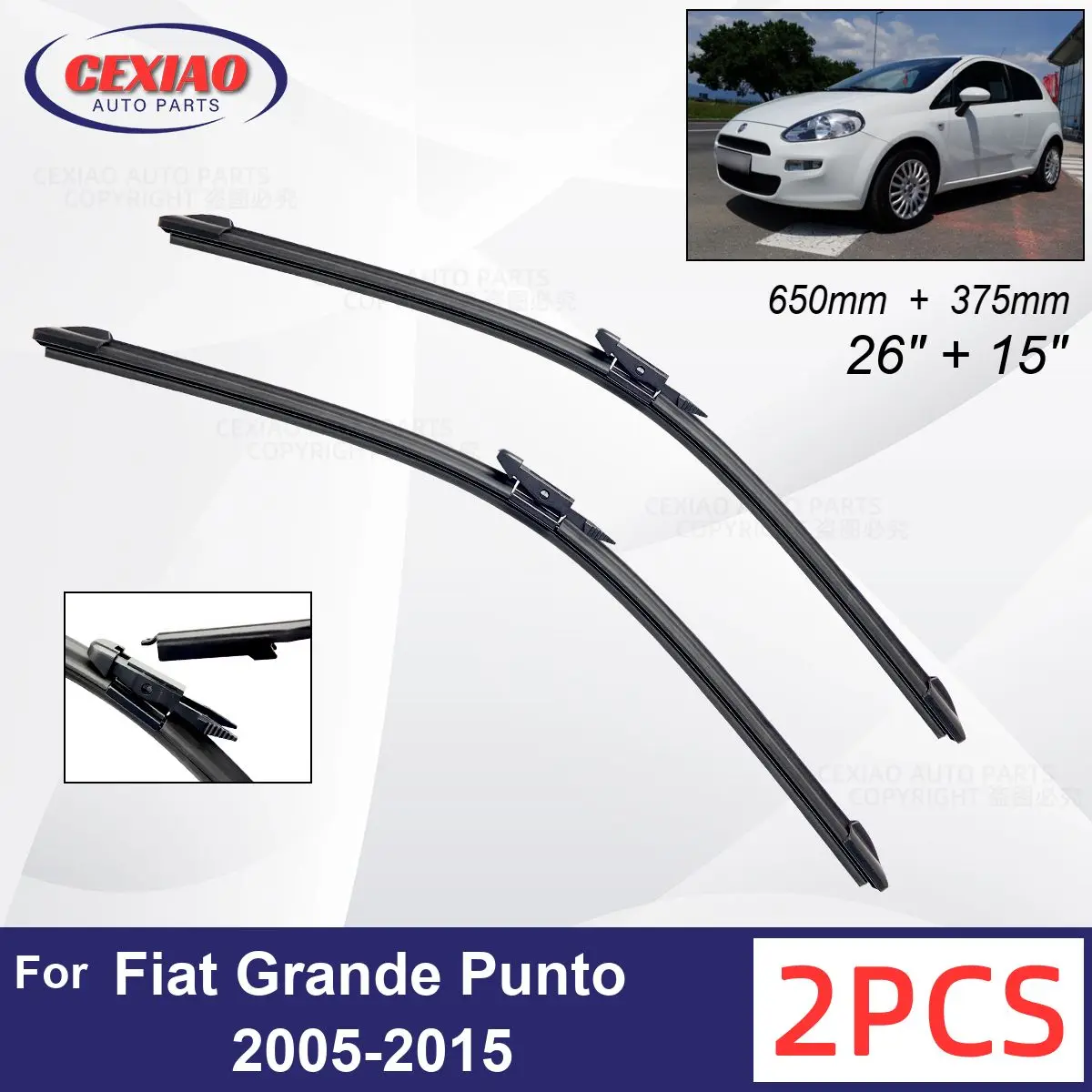 CarWiperForFiatGrandePunto20052015FrontWiperBladesSoft