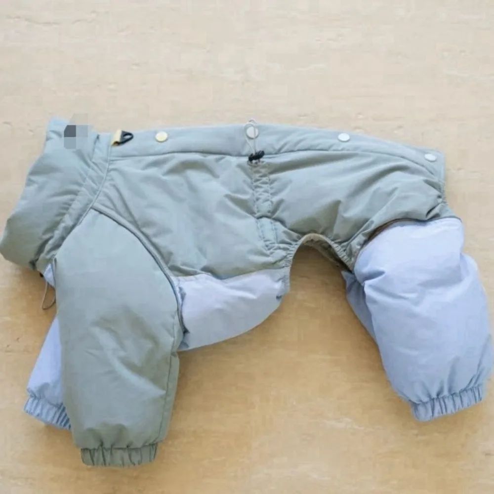 Four-Feet Dog Down Coat, Warm Dogs Pajamas Jumpsuit ,Winter Pet Clothes Greyhound Whippet Large Breeds,Button-On Puppy Jacket view 4