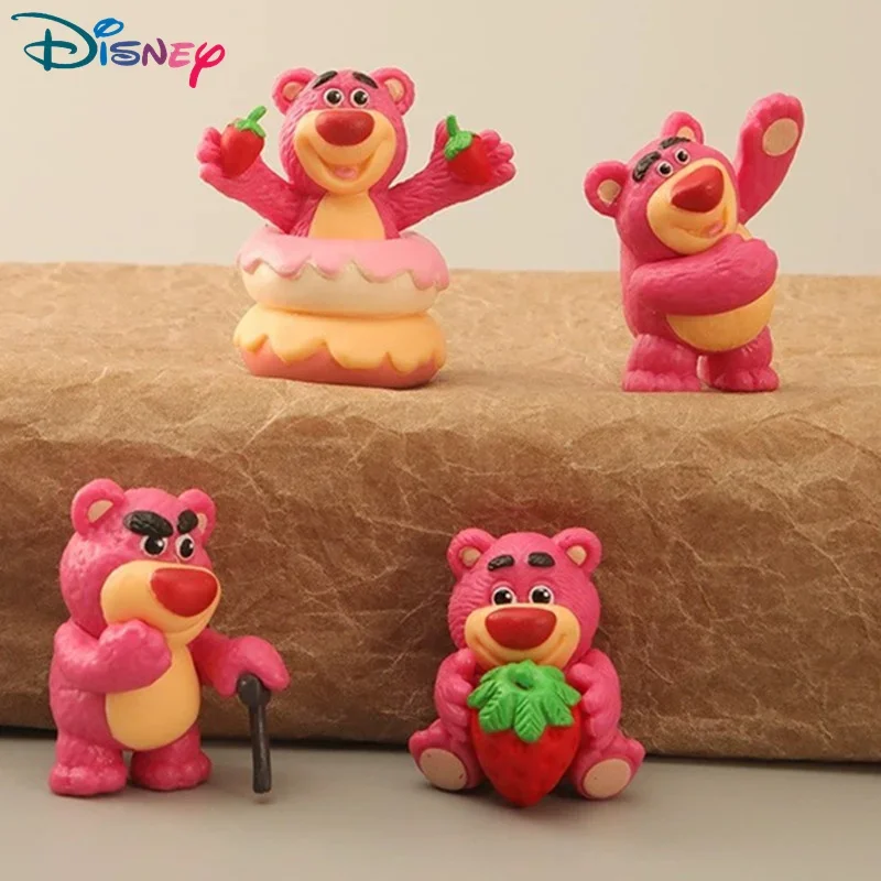 4 Pz/Set Disney Toy Story Cute Shapes Lotso Figurine Toys Versione Q Strawberry Red Bear Dolls Anime Figure Model Regalo Di Compleanno