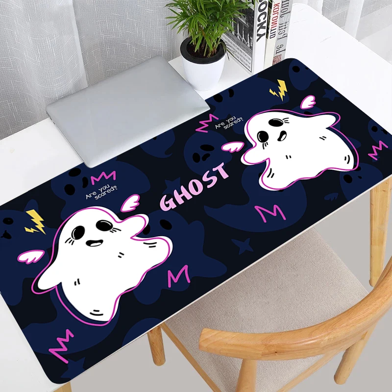 Large Gaming Purple Ghost Mouse Pad Office PC Accessories Kawaii Cartoon Keyboard Rug Gamer Speed Anime Desk Mat Gift Mousepad