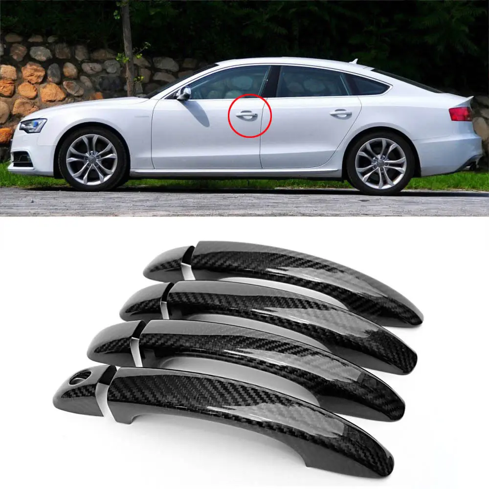 

Carbon Fiber Car Door Handle Cover w/o Smart Key Hole For 2009-16 S5