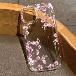 Cherry Blossoms Transparent Soft Phone Case - Clear Protective Floral Design Cover - Redmi Note 13 5G (1)