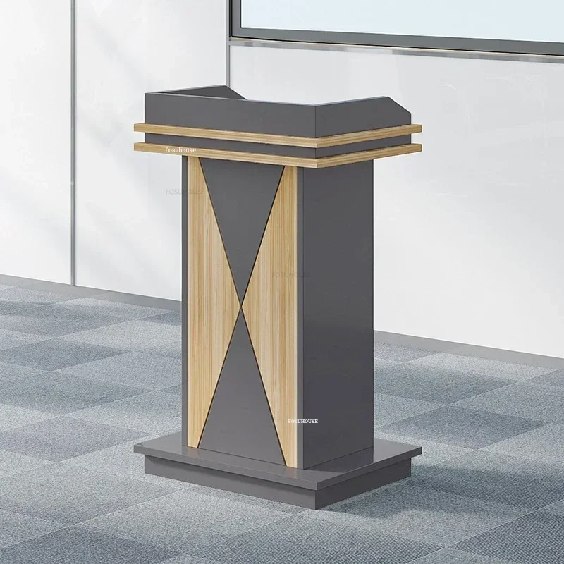 Small Church Pulpit Creative Wooden Reception Desks Modern Front Desk Welcome Desk Restaurant Shopping Guide with Wheels