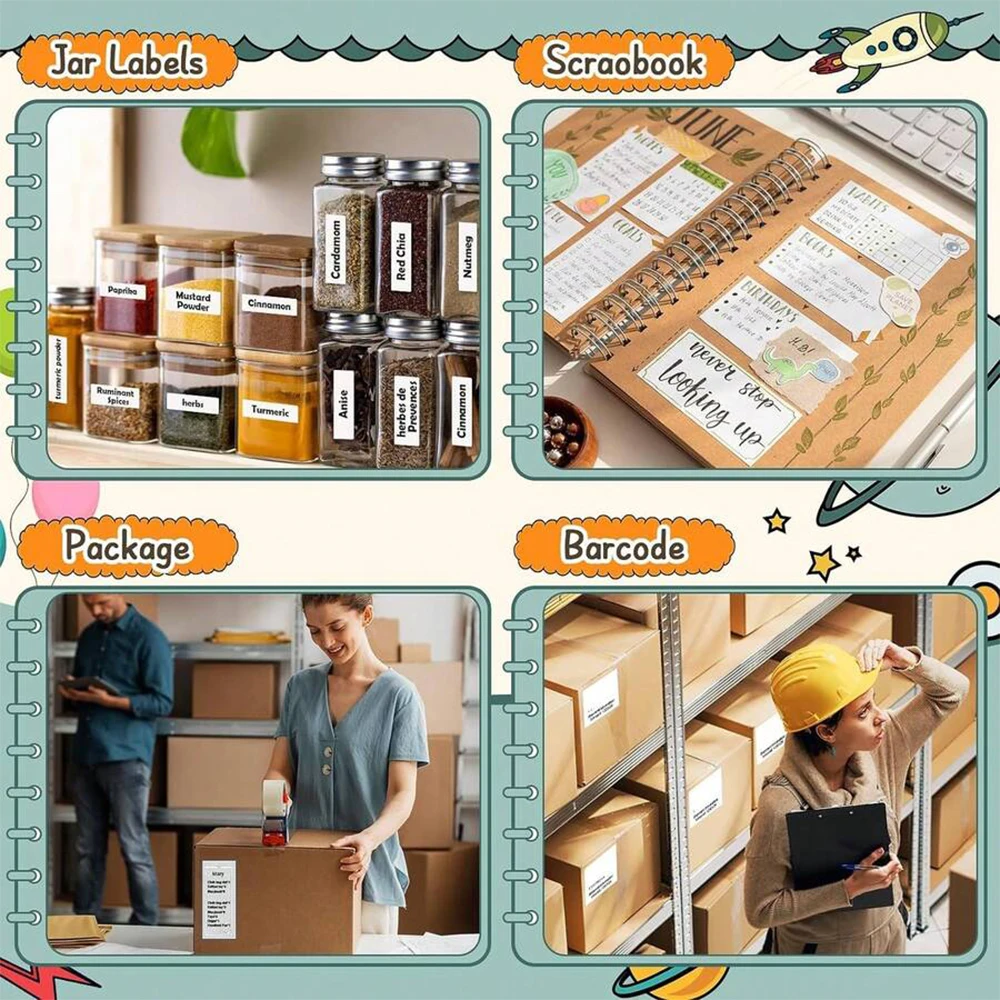 5/10/20 롤 사진 체크리스트 메모용 미니 자체 접착식 프린터 스티커 용지 리필 포켓 사진 인쇄 라벨 57*25MM