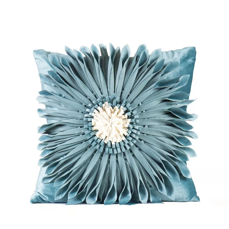 Nordic Light Luxury Ins Wind Flower Pillow Cover Sun Flower Sunflower Chrysanthemum Bed hHead Pillow Cover Sofa Cushion Cover