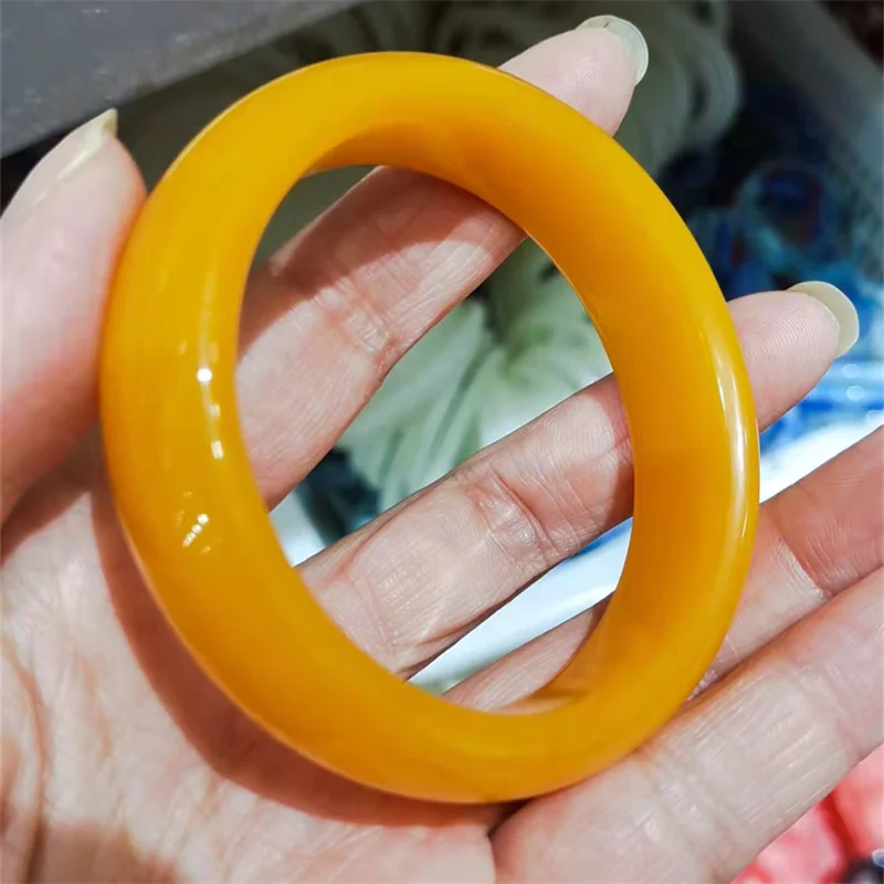 Real Jades Bangles Women Healing Jewelry Genuine Natural Chinese Yellow Dragon Jade Bangle Handmade Amulet Bracelets Ladies Gift