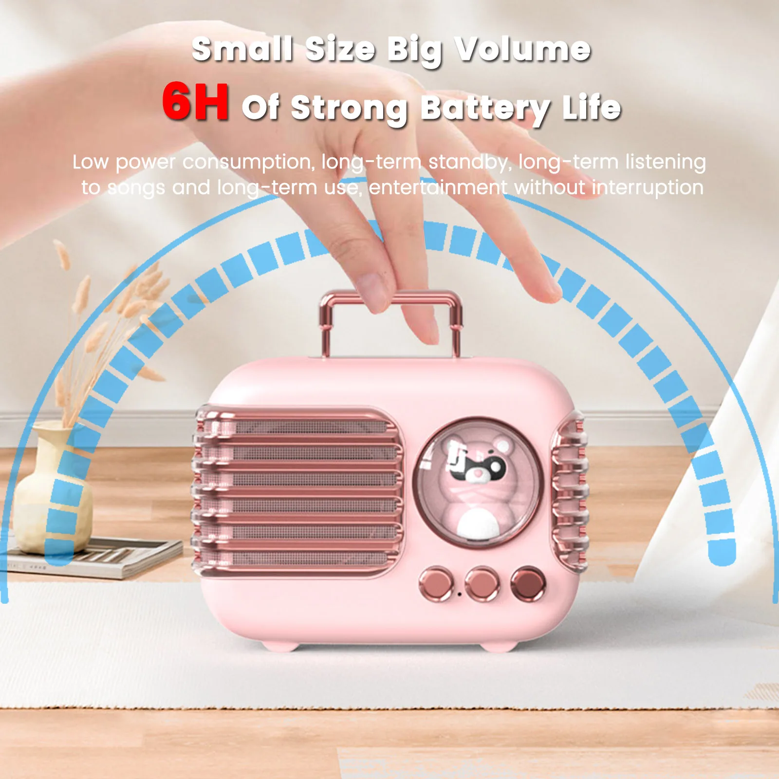 Kawaii Bluetooth Speaker Portable Retro TWS Speaker Child Cute Pet Mini  Music Box with Night Light TF Player Hands-free Call - AliExpress