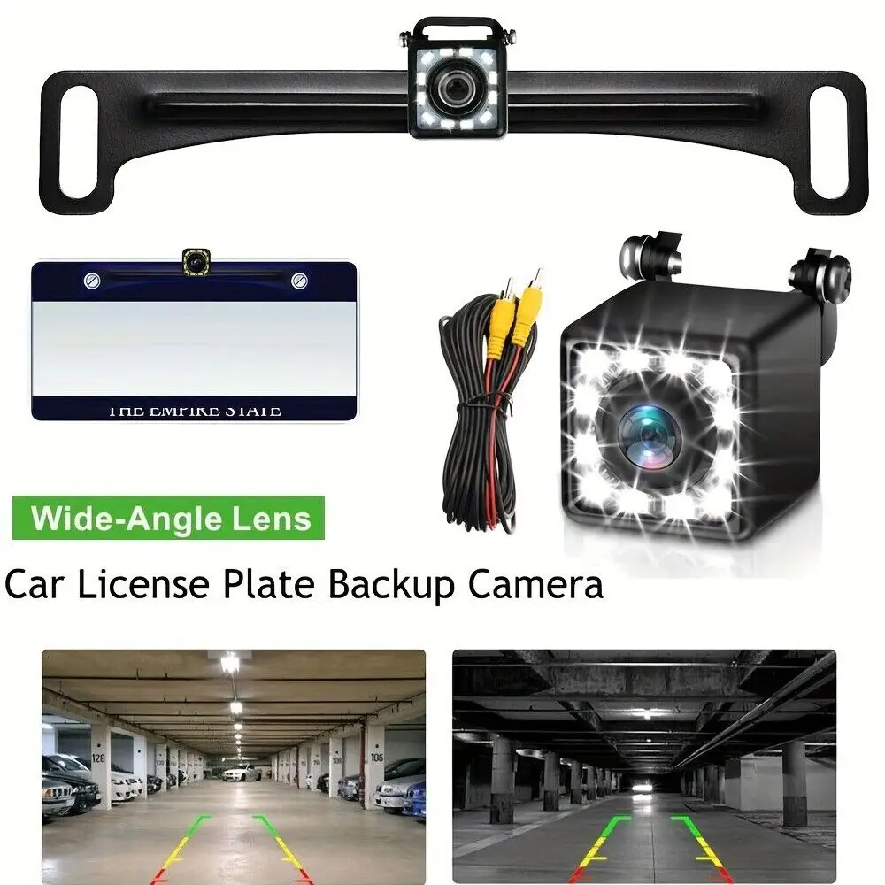 차량 후방 카메라 번호판 후진 12 LED 야간 시야 모니터 후진 주차 SUV 픽업 캠핑카 트랙터 RV용