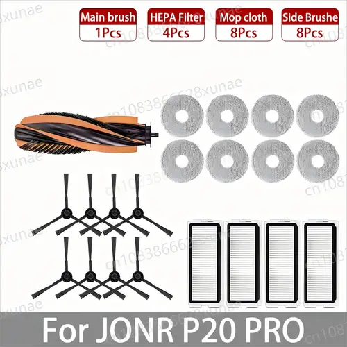 For JONR P20 PRO / T5 Pro Robot Vacuum Cleaner Accessories Main Side Brush Hepa Filter Mop Cloth Dust Bag Replacement - Image 16