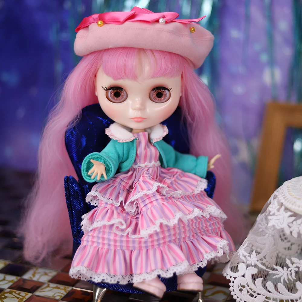 その他 Blythe SweetCakeHelloKitty Pink&Blue 2S ICY DBS Blyth Doll 1/6 bjd cake dress puffy dress cute dress