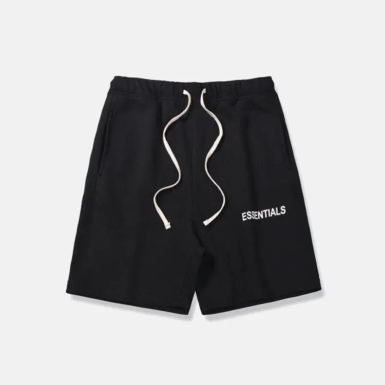 FOG Double Line Essential Shorts Pure Cotton Drawstring American High Street Tide Brand Men Women Casual Loose Five-point Pants 4