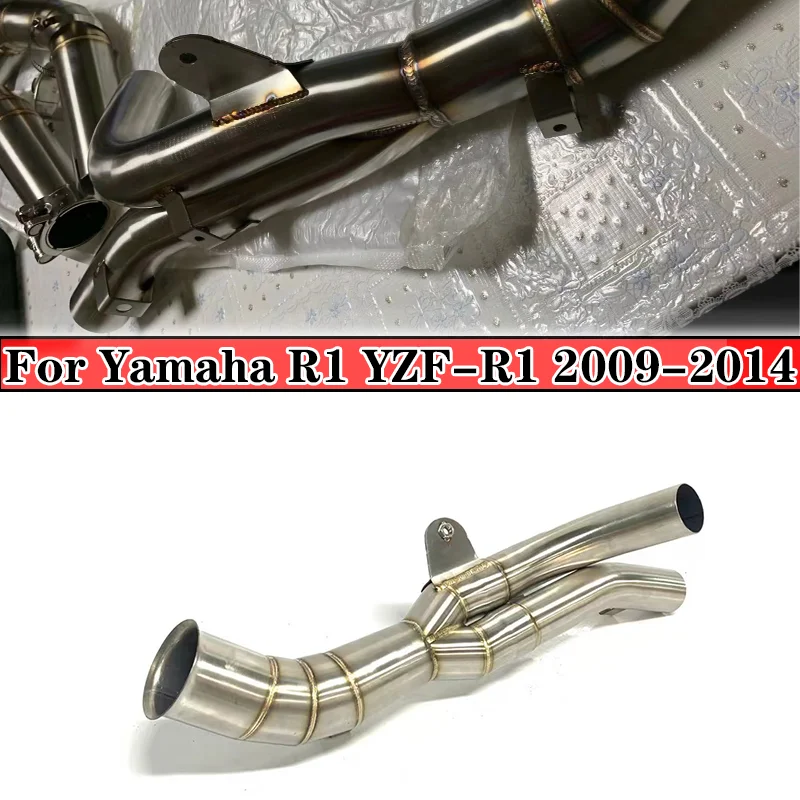 

Slip on For Yamaha YZF R1 YZF-R1 2009 - 2014 Motorcycle Exhaust Middle Mid Link Pipe Escape Moto Connector Section Tube