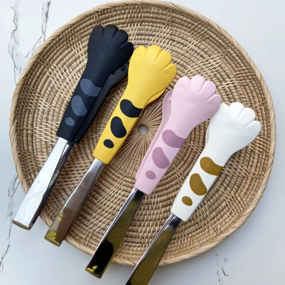 Japanese-style Cute Cat's Paw Stainless Steel Food Clip,Cheap Handling Stock Baking, Ramen Noodle Wrap,Dessert Tools,Barbecue