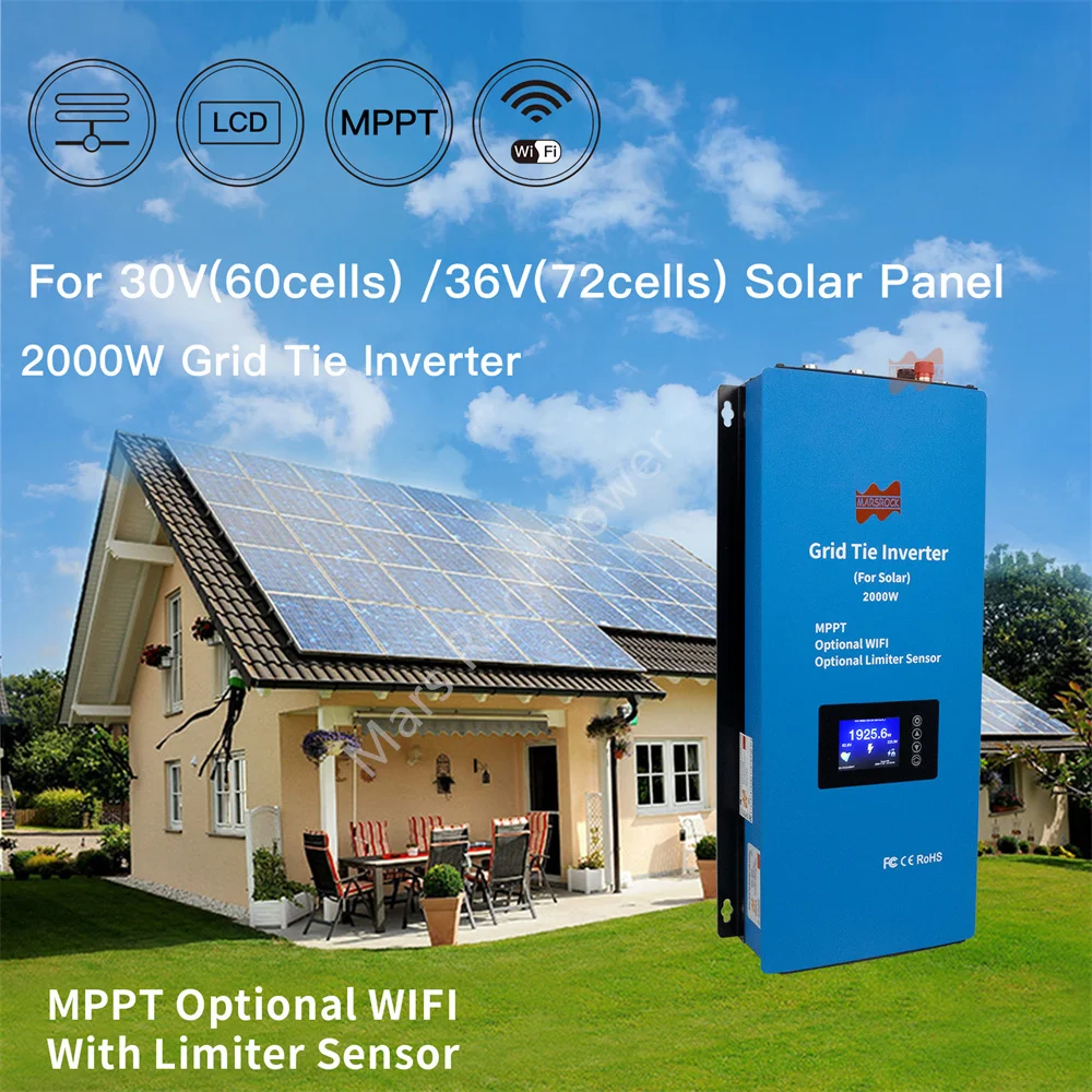 MPPT 2000W 그리드 타이 마이크로 인버터 리미터 인버터 48V AC 230V US240V WIFI 원격 모니터 태양 광 변환기 가전 제품