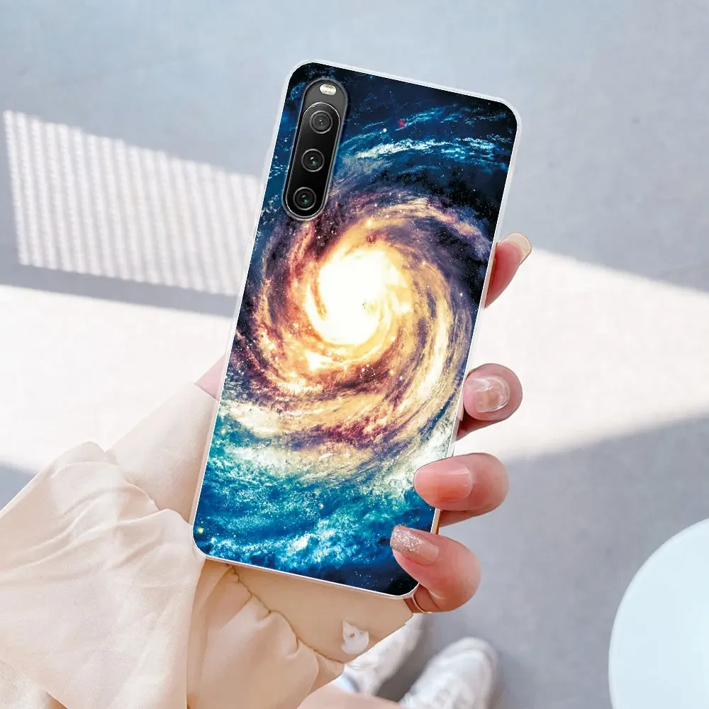 Elegant Marble Painted Clear Silicone Case for Sony Xperia 10 IV & 5 IV