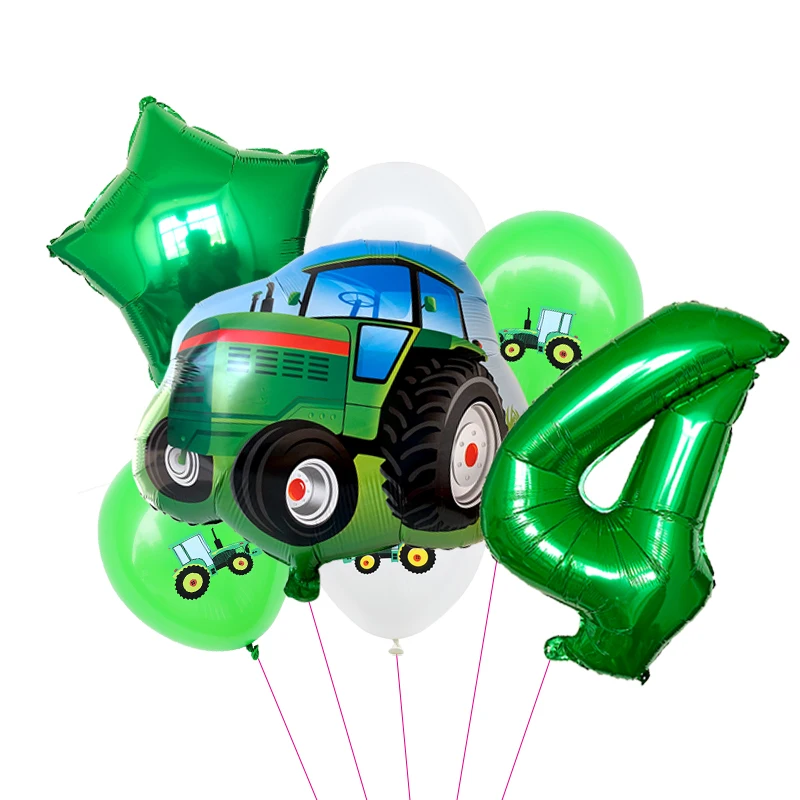 Construction Vehicle Birthday Party Balloon Set - 7 Pieces