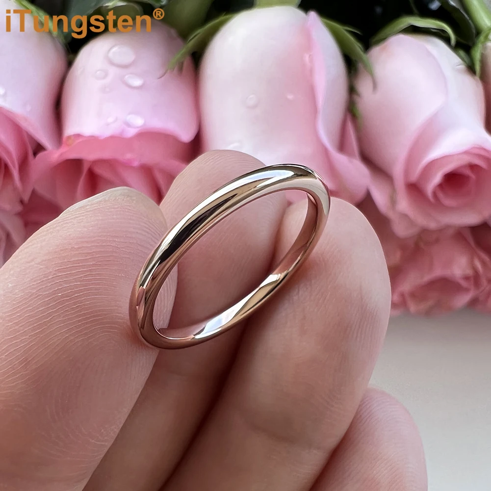 iTungsten Shiny Beautiful Ring Multiwidth Men Women Tungsten Wedding Band Trendy Jewelry Domed Polished Comfort Fit