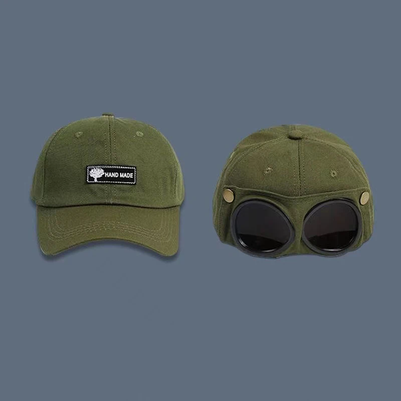 2024 Trendy Unisex Aviator Cap with Built-In Sunglasses