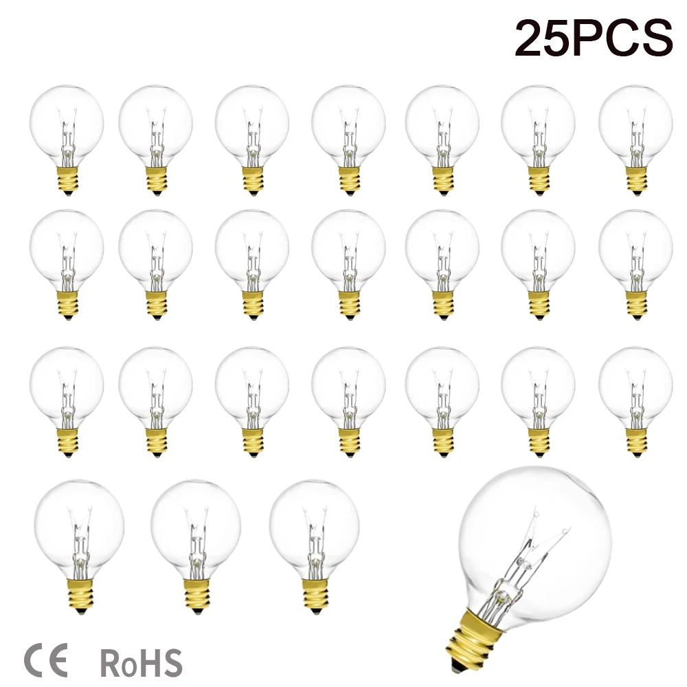 Retro Globe Replacement Light Bulbs G40 7W Tungsten Edison Bulbs E12