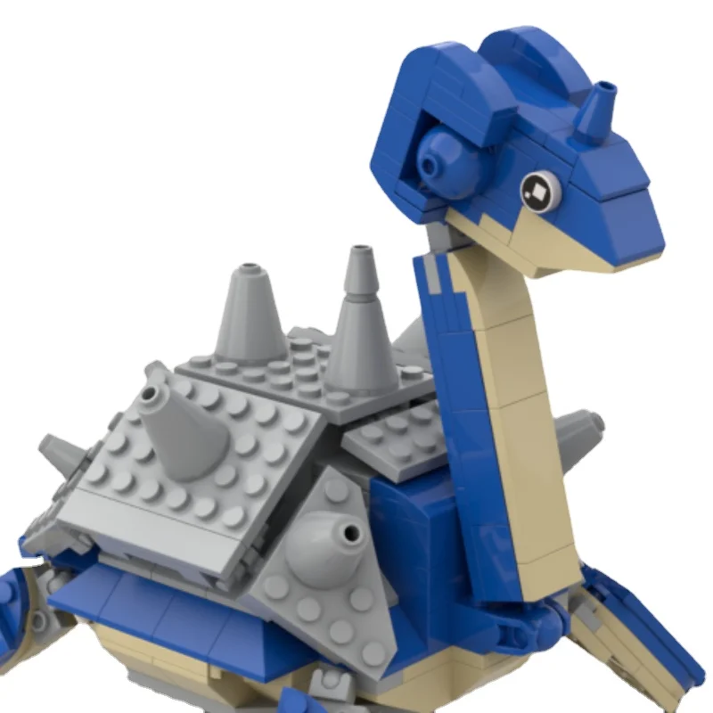 

Pokemon anime game peripheral LAPRAS building block parts package childrens puzzle puzzle building block model toy birthday gift
