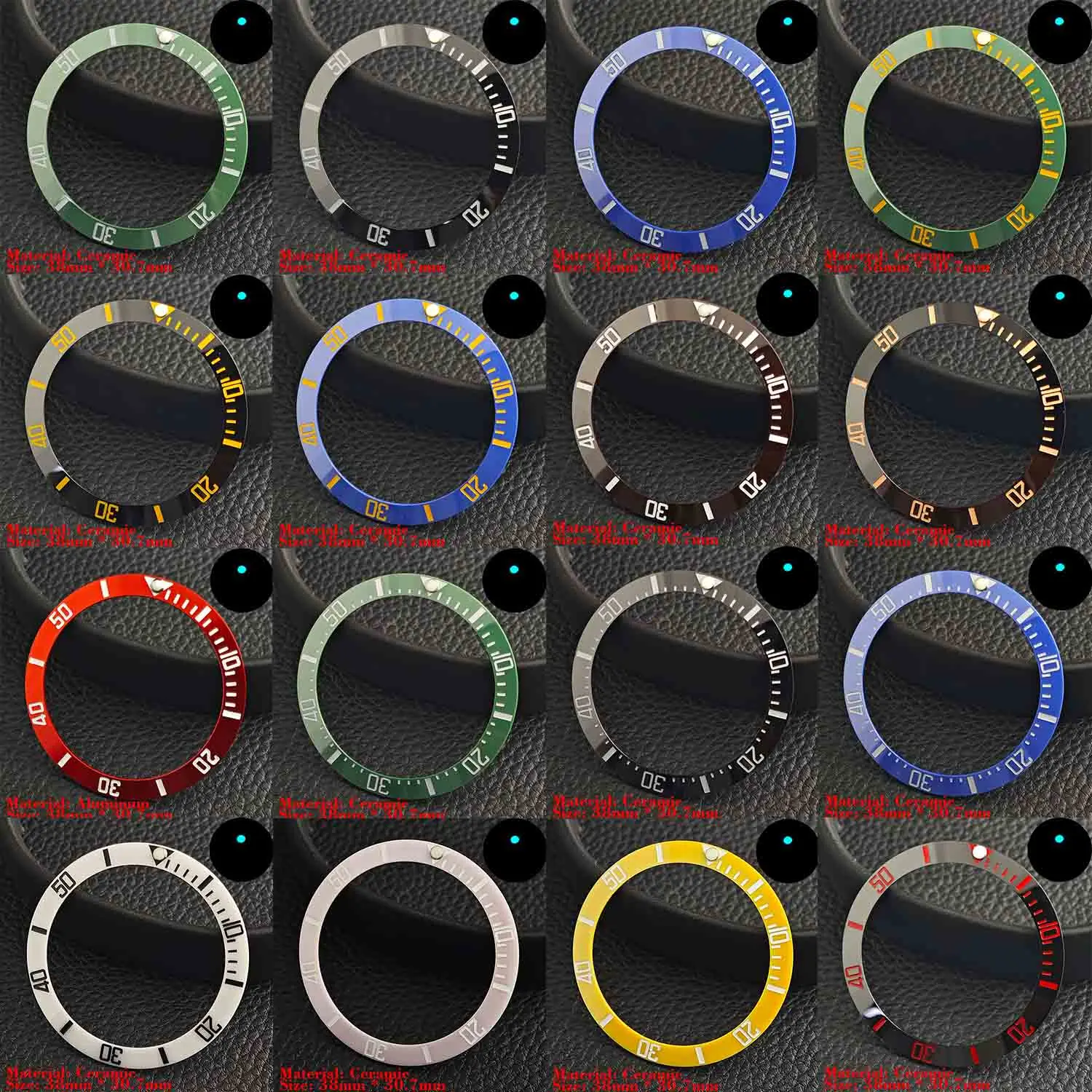 Ceramic Luminous Bezel Insert for Men's Watch - Premium Replacement Accessory