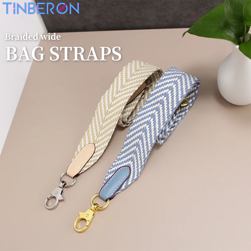 TINBERON Bags Accessories Shoulder Strap High Quality Canvas Wide Bag Strap Suitable for Luxury Handbags Bag Replacement Straps