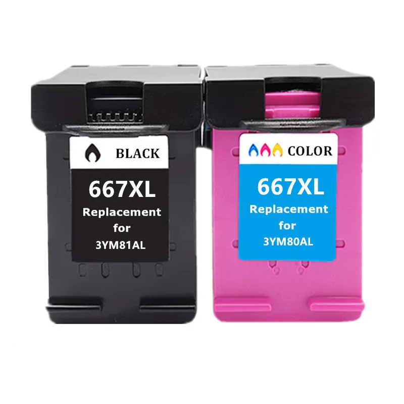 667XL Black And Color Ink Cartridges Replacement For HP 667 XL 667 Ink For Deskjet