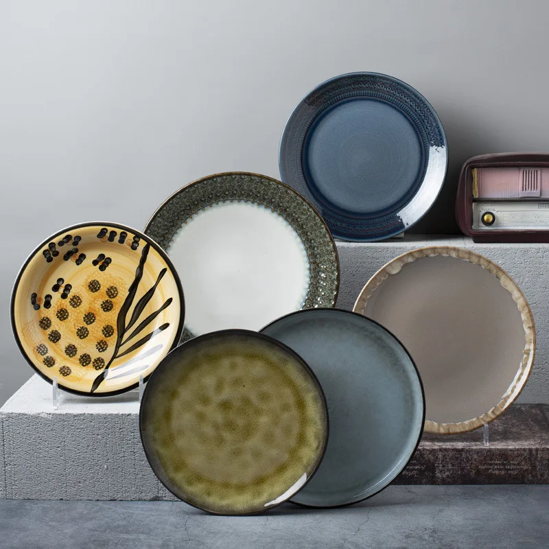 Household Ceramic 8-inch Plate Salad Plate Cold Dish Steak Breakfast