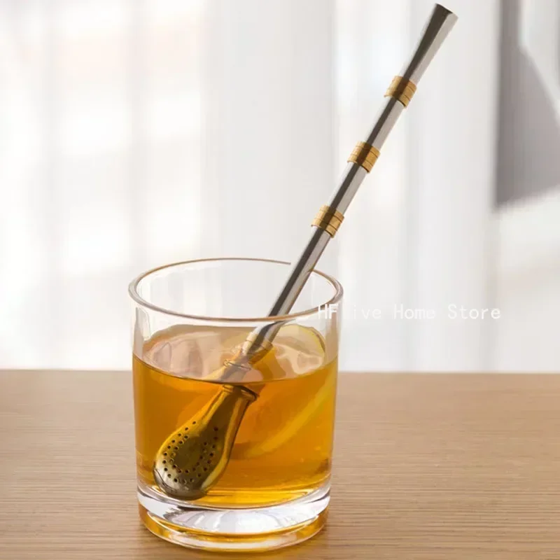 Drinking Straw Yerba Mate Tea Spoon Drinkware Stainless Steel Reusable Straws Metal Washable Tea Filter Cocktail Drinkware Bar drinking straws stainless steel straw