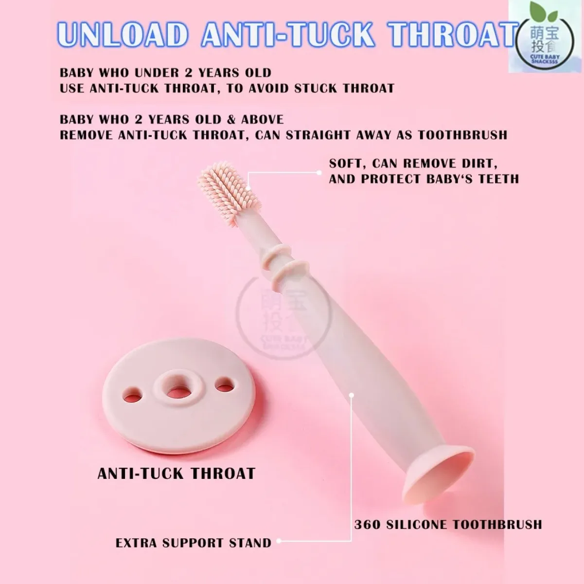 1pcs Baby Toothbrush Edible Silicone Soft Bristles Clean Teeth 360-degree Rotation Baby Brushing Tools Training Teeth Cute Gift
