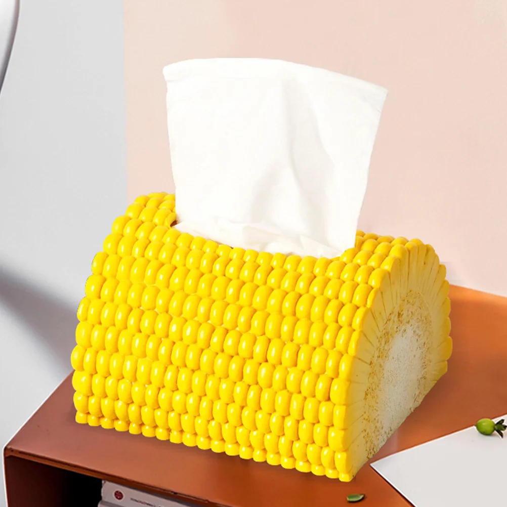 

Rice Shape Corn Tissue Box Paper Towel Bathroom Organizer Resin Novelty Napkin Holder