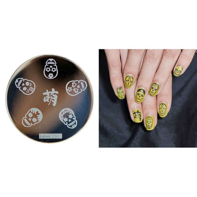 Round Nail Stamping Plates Butterfly/Constellation/Leaf/Bird Stainless Steel Image Stencils Printing Nails Decor 5.5cm Tool