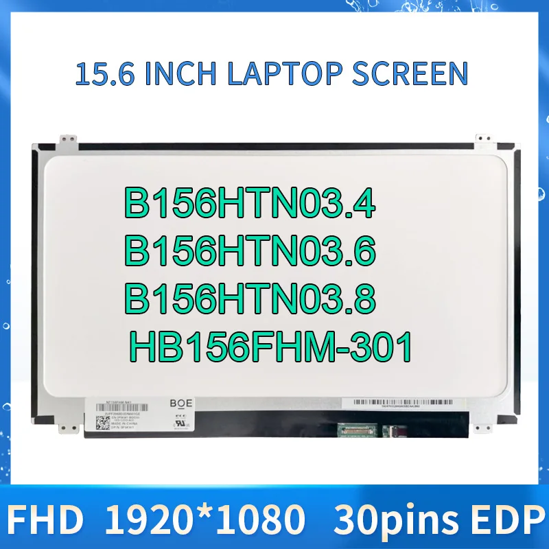 Schermo LCD 15.6" HD Per Laptop | LTN156AT37 / B156HTN03.7 | Risoluzione 1366x768 | Connettore 30 Pin EDP | Sostituzione Per Serie SVE1512R1EW