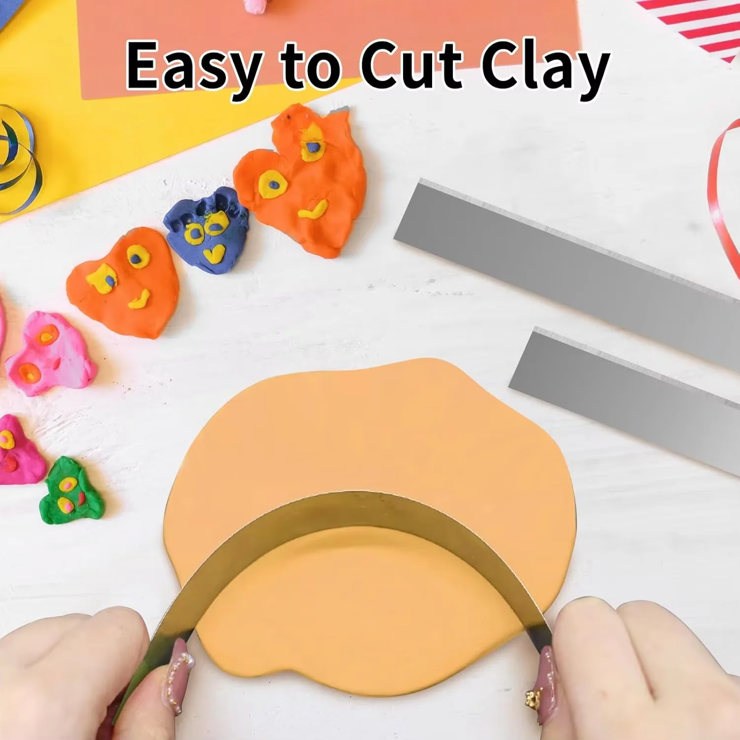 DIY Pottery Flexible Stainless Steel Clay Polymer Clay Cutter Blade Ceramic Tools Modeling Fabric Art Handmade Sculpting