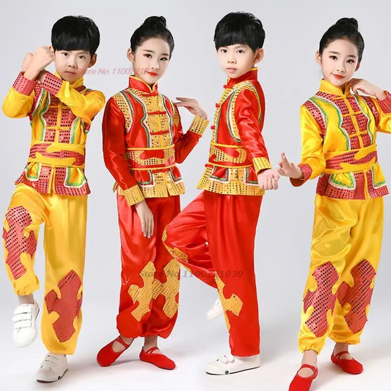 2024 Costume Tradizionale Cinese Kung Fu Bambini Nazionale Paillettes Wushu Uniforme Vestito Kung Fu Vestito Orientale Wing-Chun Abbigliamento