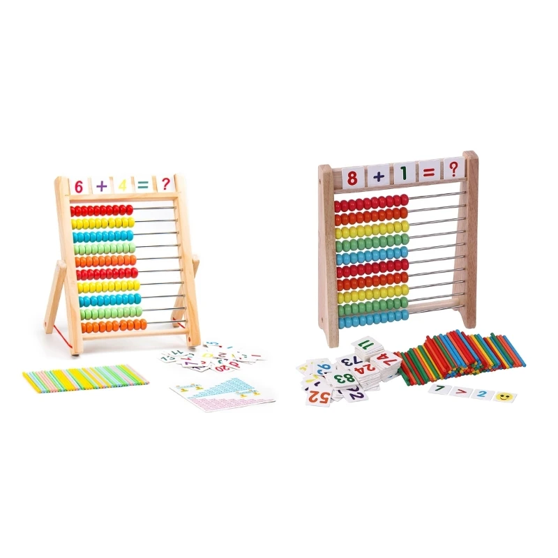 

Wooden Abacus Math Toy with 100 Counting Beads Educational Learning Games for Preschoolers and Elementary Students