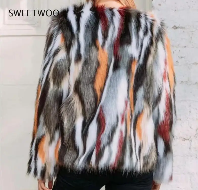 Winter Women Short Faux Fur Coat 2022 Fashion Jacket Hairy Casual Overcoat Loose Long Sleeve Warm Outerwear Contracted Slim Tide