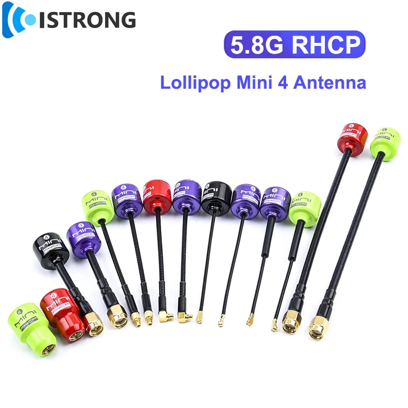 5.8G FPV Image Transmission Antenna High Gain Lollipop Mini4 RHCP Antenna  SMA/RP-SMA/MMCX/UFL for RC FPV Racing Drone DIY Parts