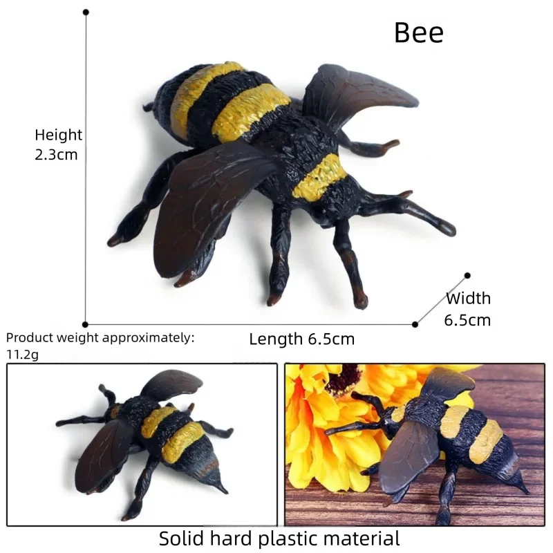 Oenux Realistic Bee Wasp Hornet Figurine Simulation Insect Model Prank Educational Cognitive Statue for Desk Display Collection
