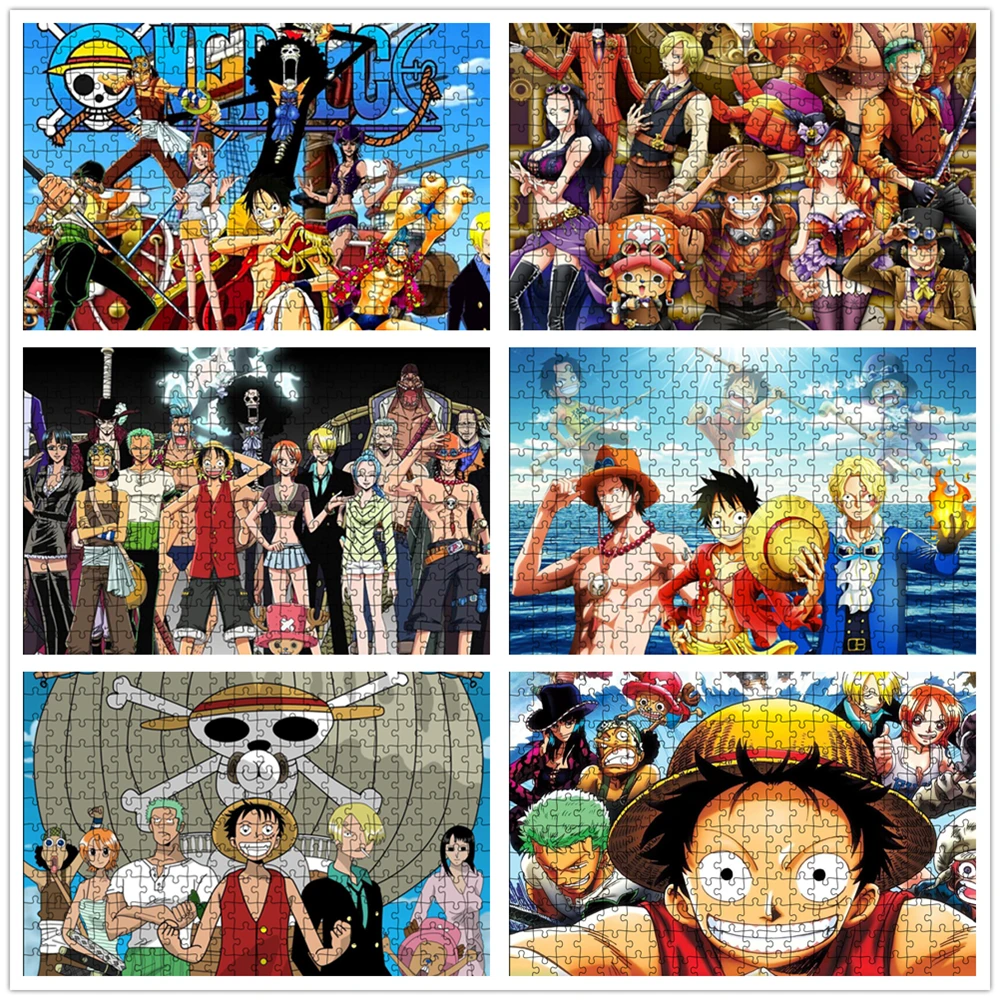 One Piece Puzzles for Adults and Kids 1000 Pieces Anime Paper Jigsaw Puzzles Luffy Zoro Diy Puzzle Game Decompress Toys Gift