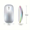 Wireless Mouse Bluetooth and 2.4GHz Dual Modes Rechargeable RGB Ergonomic Silent Click for PC iPad Laptop Cell Phone TV 3