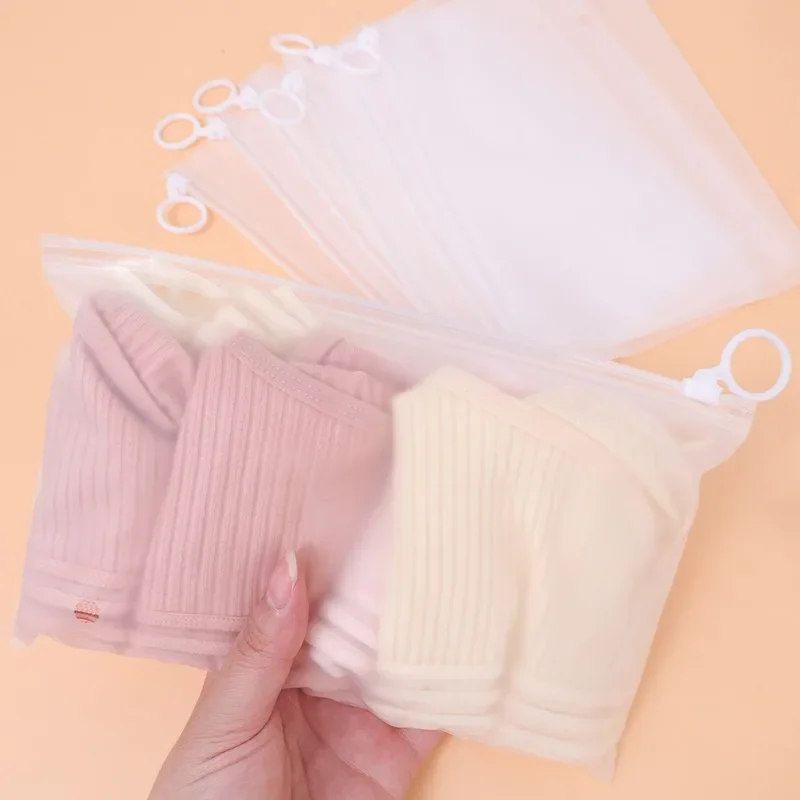 Portable Zip Storage Bag Document Charging Line Sturdy Transparent Matte Zipper Pouch Travel Convenient Frosted Cosmetic Bags 6