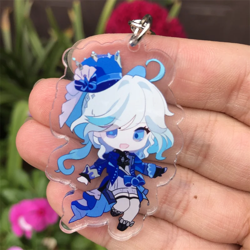 Genshin Impact Focalors Neuvillette Lyney Knave Arlecchino Keychain Anime game accessories Backpack pendant Prop badge for anime cosplay accessories anime cosplay props