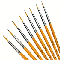 8pcs Professional Fine Detail Nylon Hair Paint Brushes Set for Acrylic, Oil, Watercolor, Canvas, Rock, Body, Face, Nail Art 1