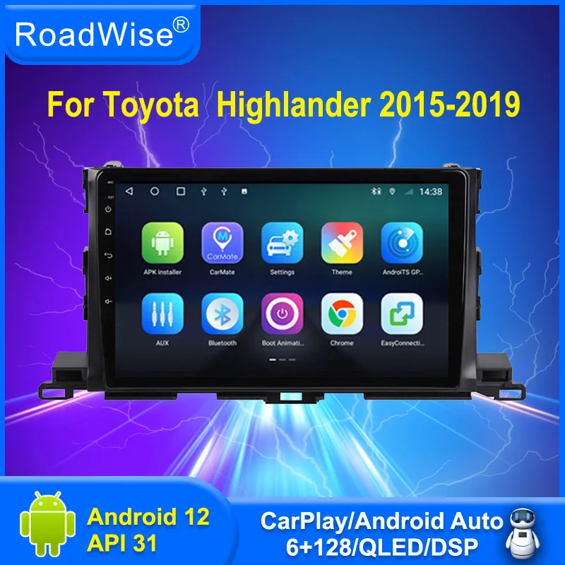 

2 Din Android Car Radio For Toyota Highlander XU50 2015 2016 2017 2018 2019 Carplay Multimedia 4G Wifi Navi GPS DVD BT Autoradio