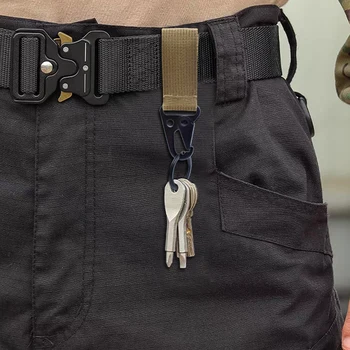 Carabiner High Strength Nylon Key Hook MOLLE Webbing Buckle Hanging System Belt Buckle Hanging Camping Hiking Accessories