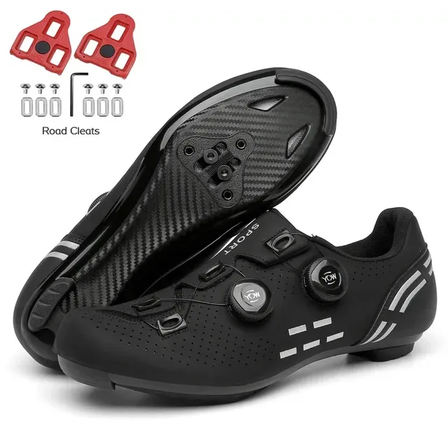 2024 Nieuwe Wielersneaker Mtb Met Schoenplaten Mannen Carbon Sport Fietssschoenen Vrouwen Mountain Racing Flat Spd Road Wielerschoenen