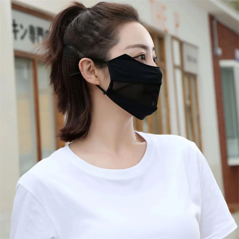 Sunscreen Mask Traceless Women Ice Silk Anti-ultraviolet Summer Fashion Breathable Thin Cover Face Mask
