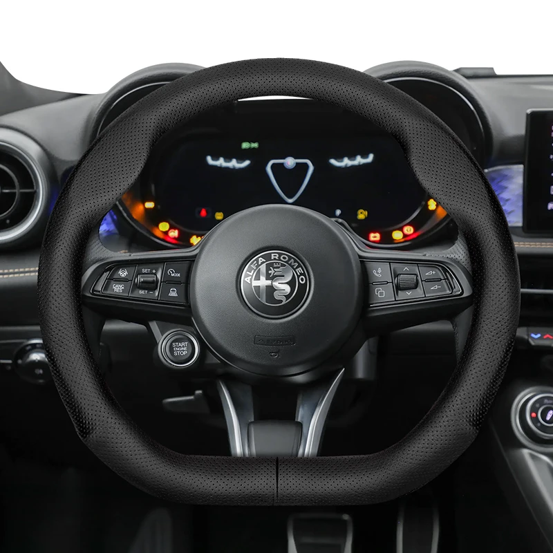 Buy Car Steering Wheel Cover Sticker Decal Carbon Fiber Trim For Alfa Romeo Giulia 952 Stelvio 949 2017-2019 Interior at affordable prices - free shipping, real reviews with photos