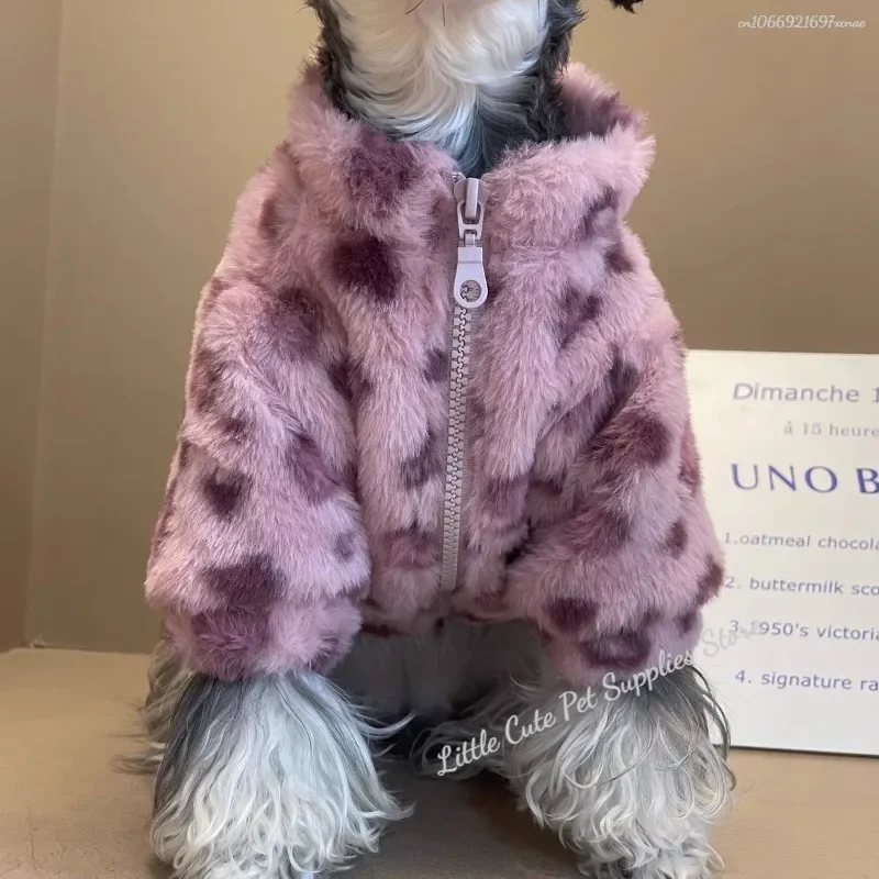 Dog Clothes Pet Autumn Winter Frenzi Schnauzer Bichon Maltese Shih Kitten Rabbit Fur Coat